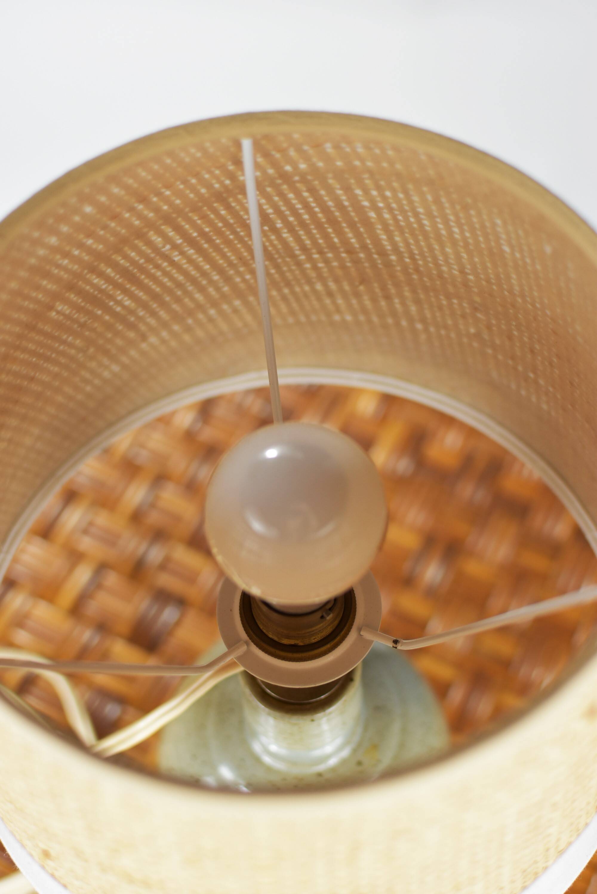 Gray pyrite stoneware lamp