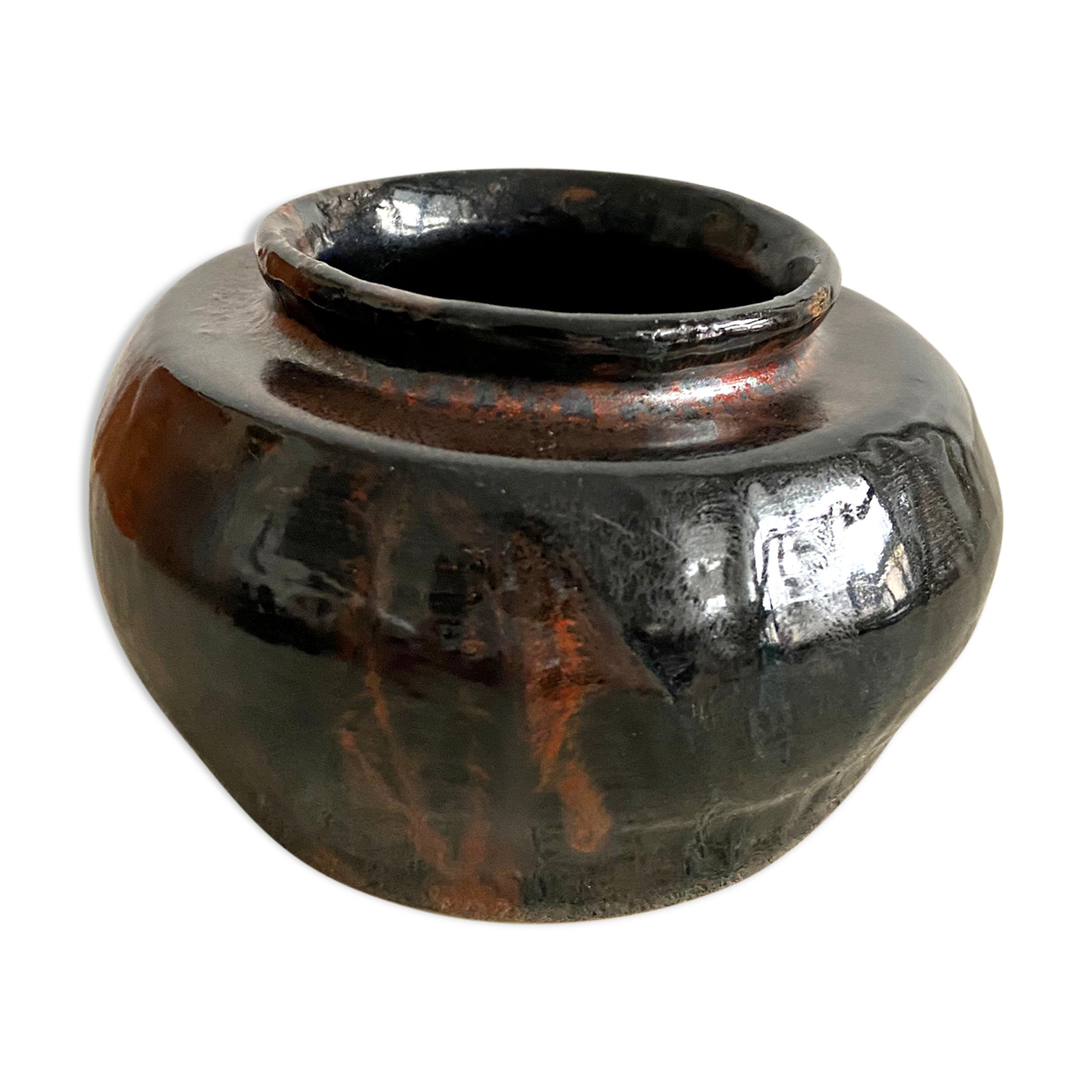 Vase rond en céramique vernissée