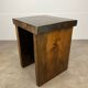 Tabouret brutaliste en bois massif style chalet