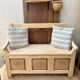 Raw wood bank bench