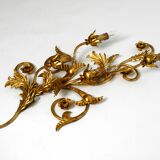 XL 1960s Italian gold-plated wall lamp with four sockets | heigh 80ccm