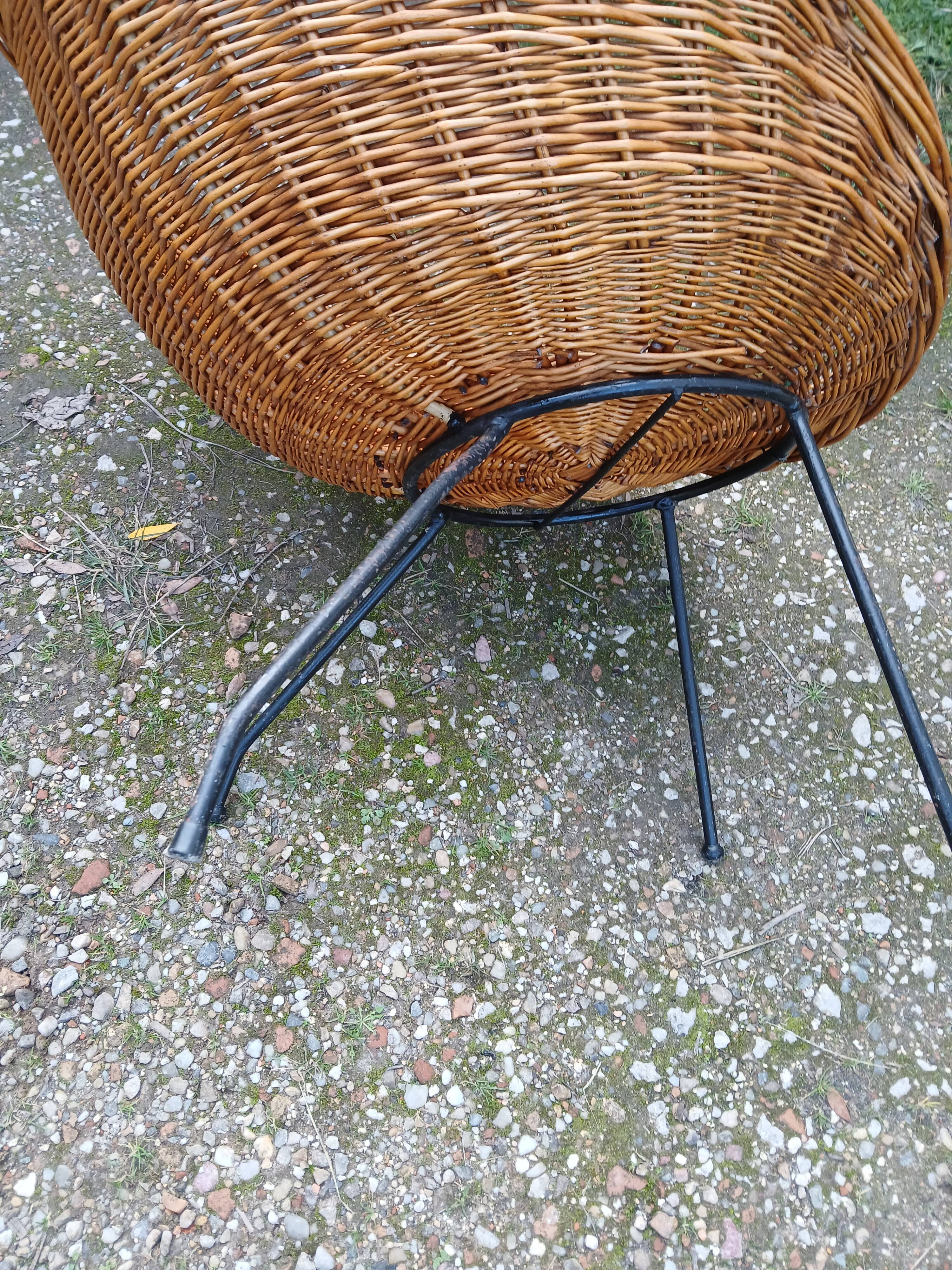 Vintage rattan basket chair