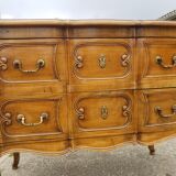 Commode crossbow style louis xv 2 drawers in walnut