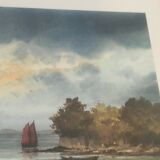 Marine lithograph signed Stéphane Lauro