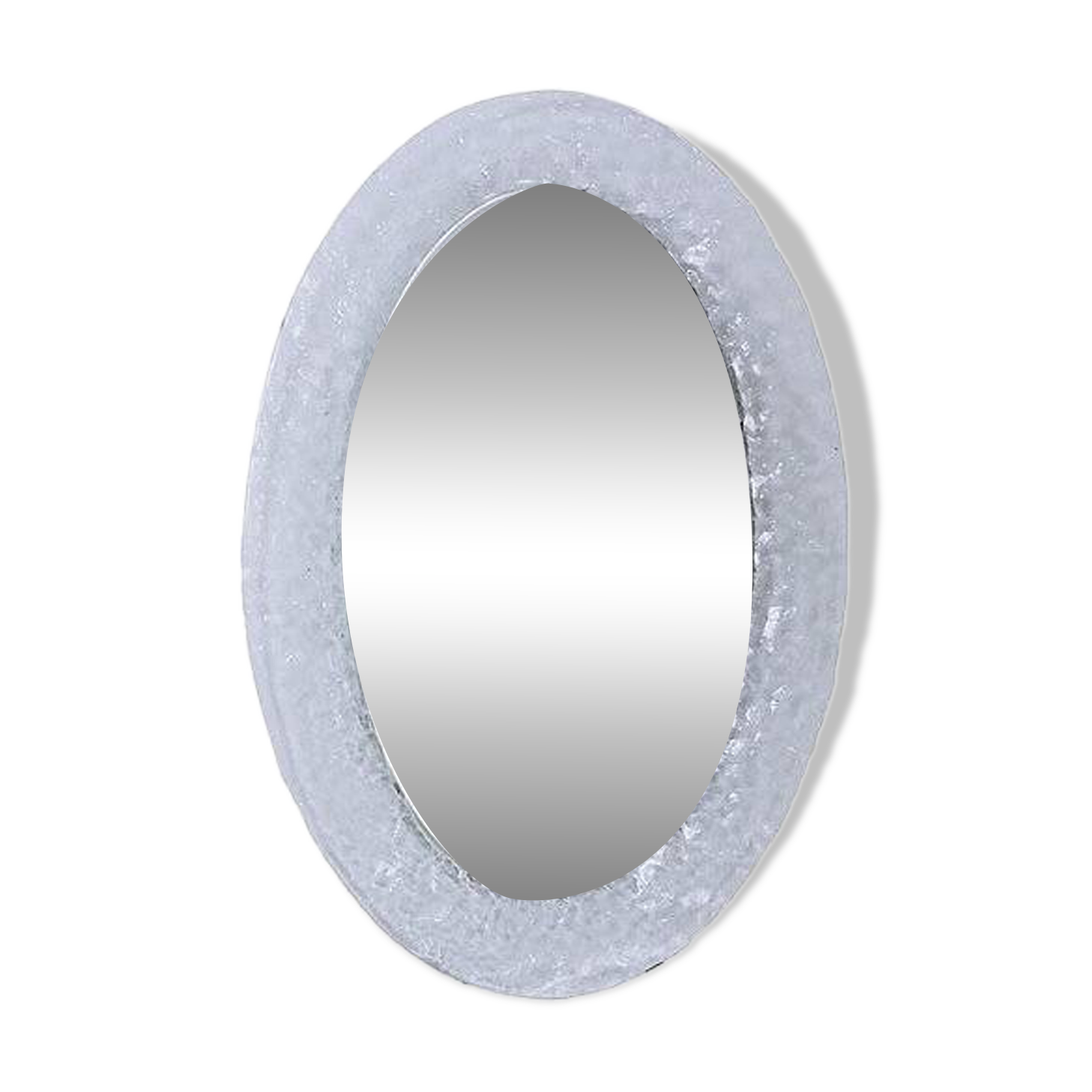 Murano Oval Glass Wall Mirror 1970s