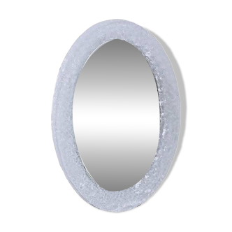 Murano Oval Glass Wall Mirror 1970s