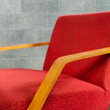 Pair of armchairs red Mier Topolcany 1960