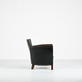Otto Schulz leather club chair, for Boet. Sweden, C.1940