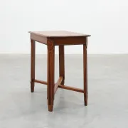 French Art Deco Side Table with Fluted Legs, Carved Frieze and X-Stretcher,