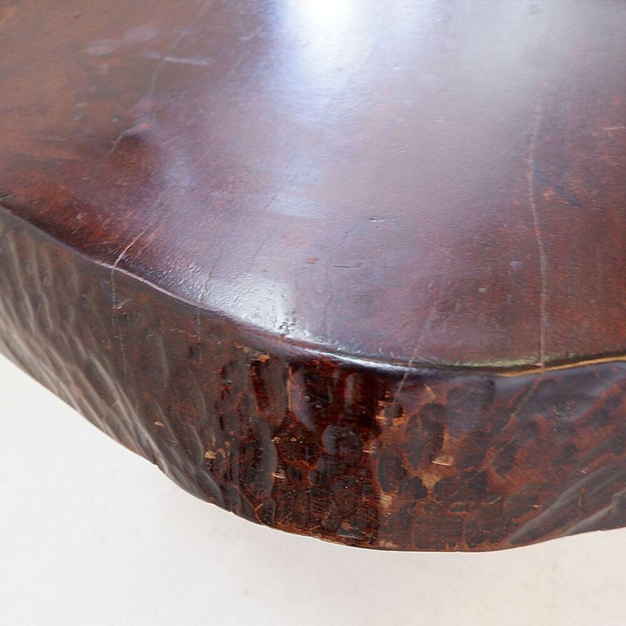 Large brutalist "live edge" mid-century coffee table