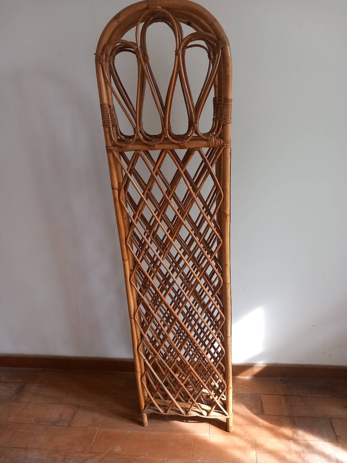 Paravent en rotin vintage