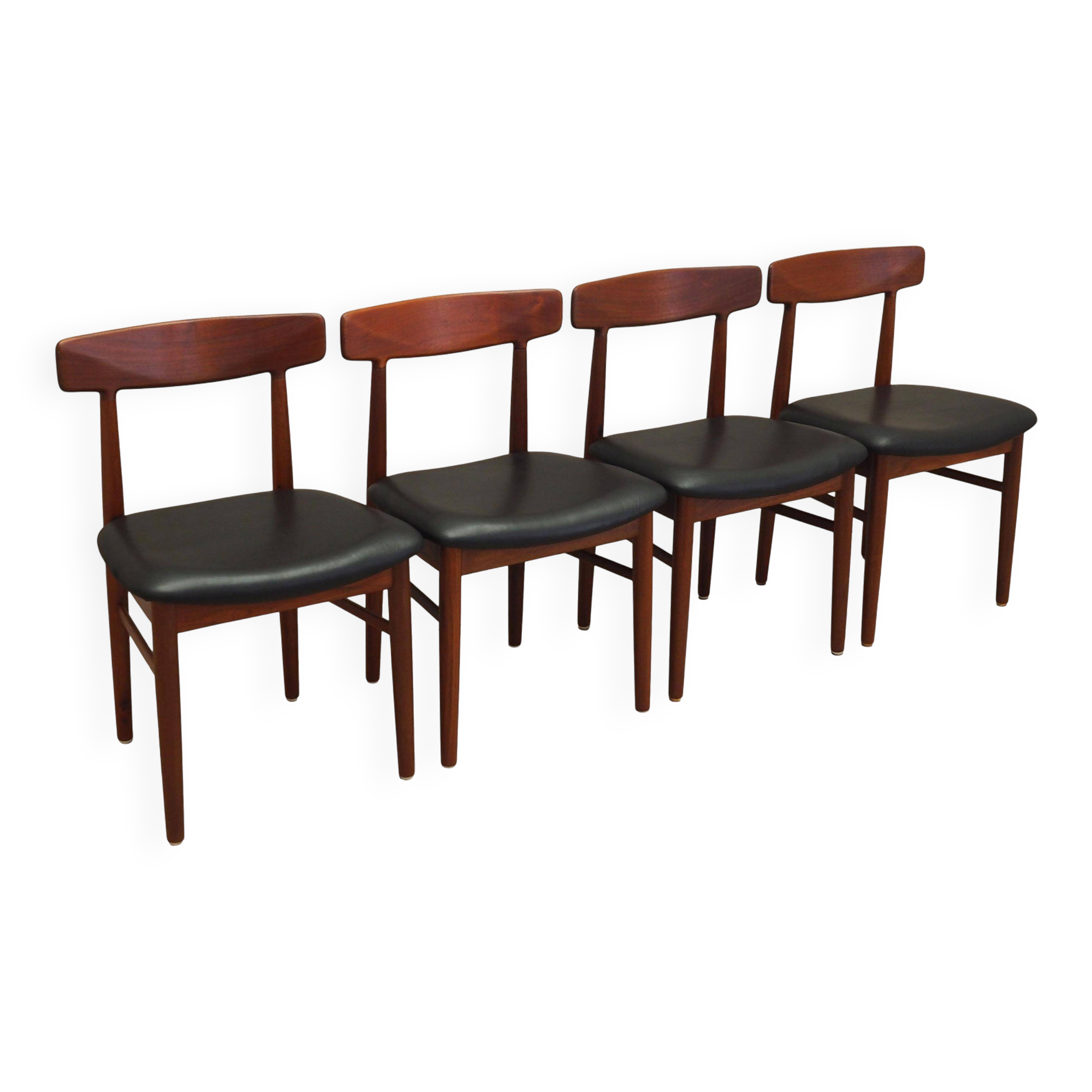 Set of four teak chairs, Danish design, 1960s, manufacture: Bruno Hansen, d