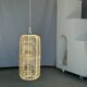 Large lantern-shaped rattan pendant lamp H50 D24