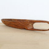 Aperitif cut or empty pocket in teak wood