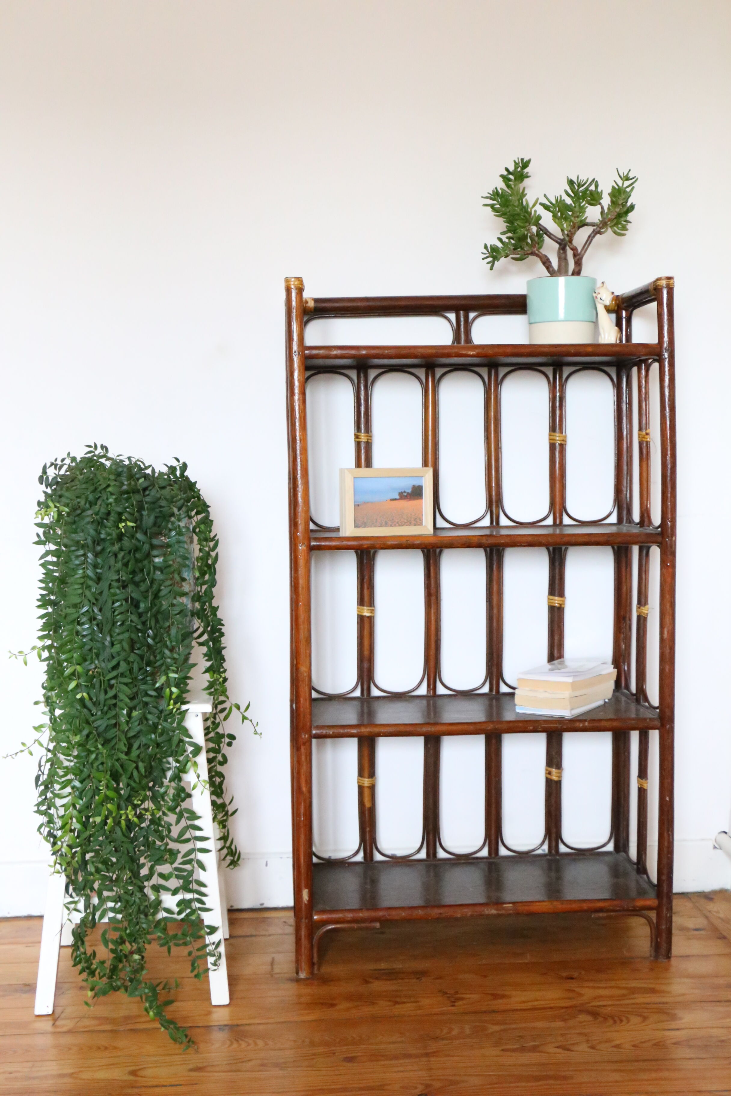 Large rattan shelf