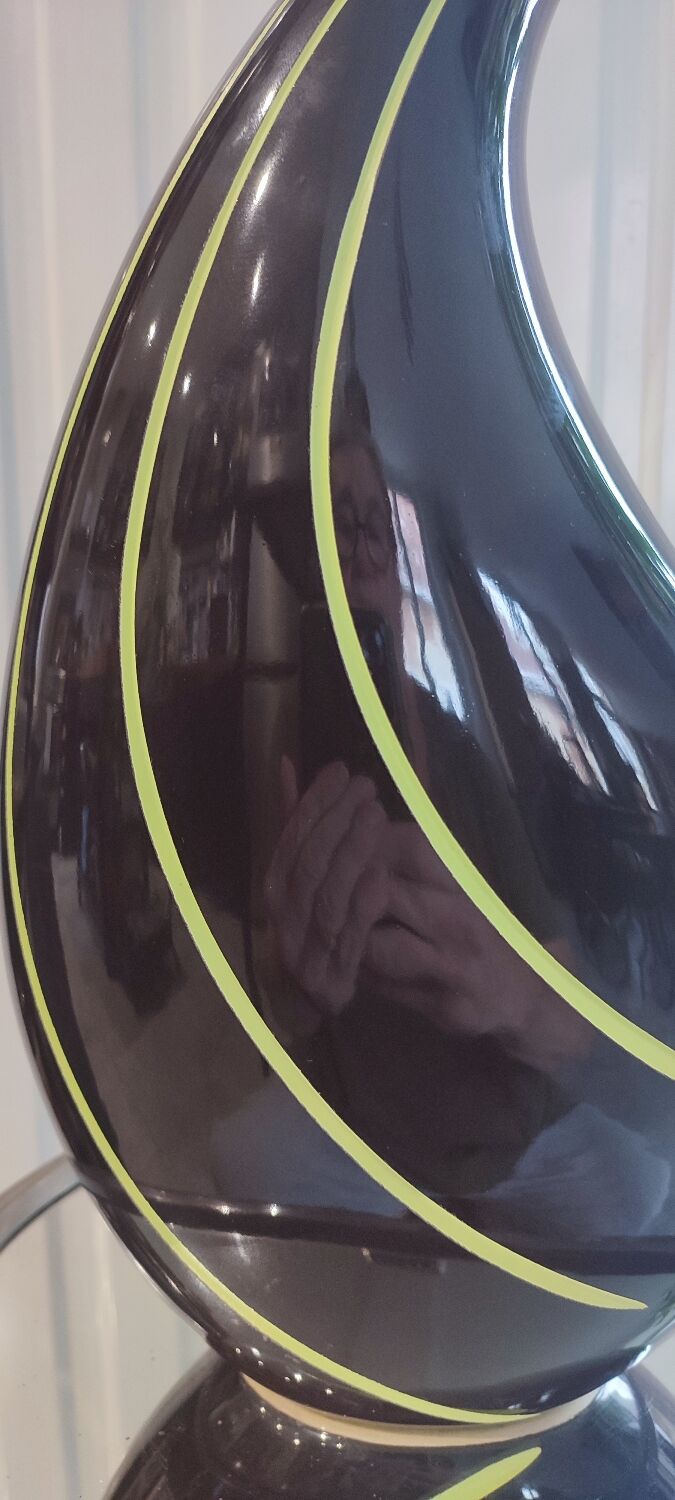 Sculptural ceramic vase, modernist line, designer piece