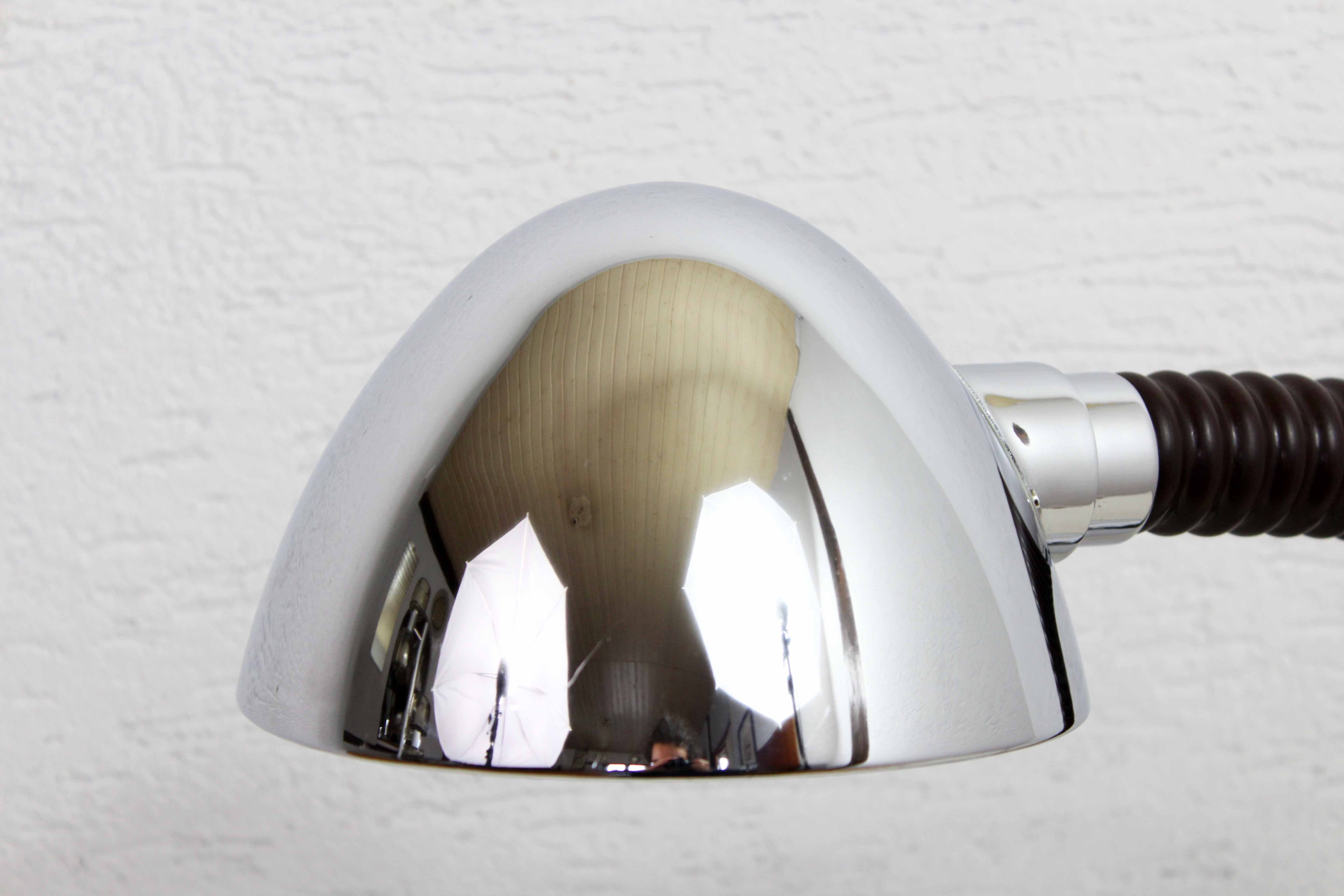 Chromed metal desk lamp