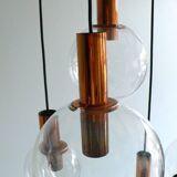 Large Copper & Glass Pendant Lamp from Raak, 1960s