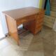Vintage modernist desk - 5 drawers - shelf - 1950s - closure mechanism