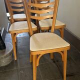 Chaises Baumann Bistrot Vintage Skaï Blanc