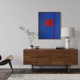 Art abstrait sur toile tendue 100x81cm That blue