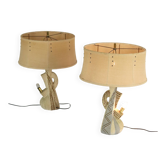 Set de 2 lampes à tafellampen vintage américaines