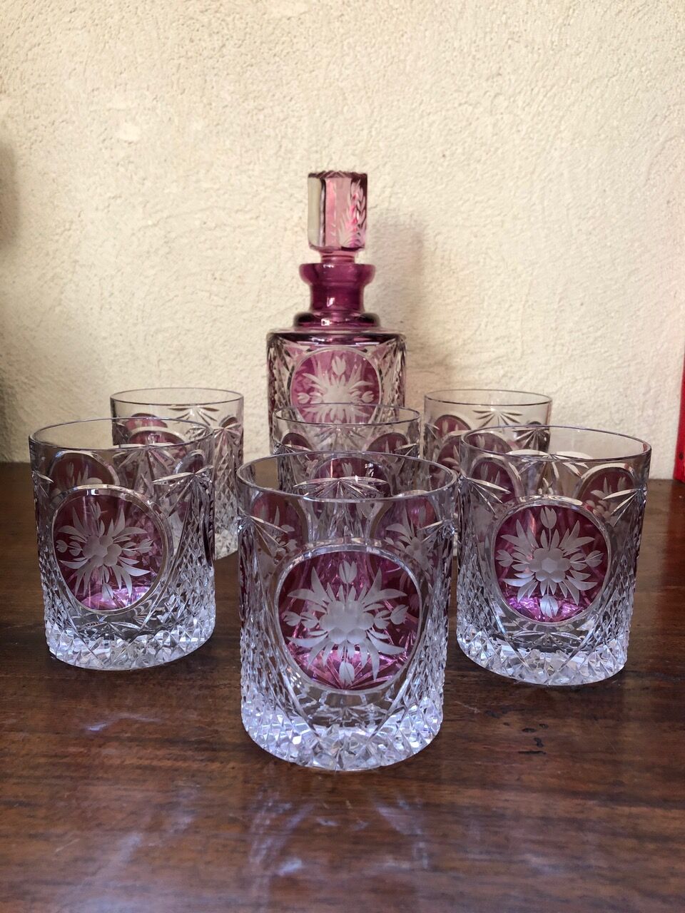 Cut crystal whisky service