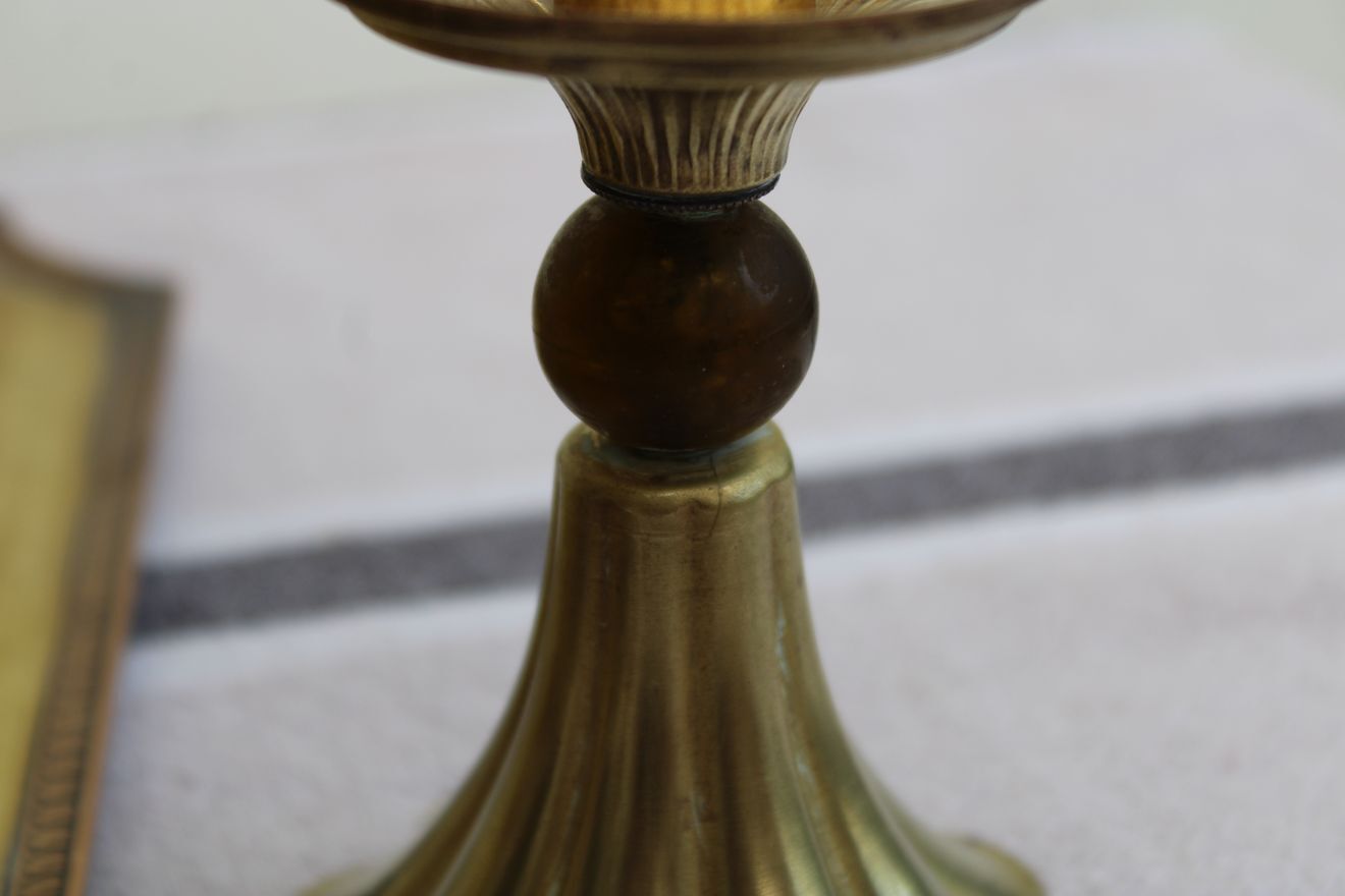 Pair of golden candle holders