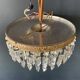 Ceiling light with 3 rows of crystal, 1950