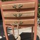 Pair of revamped bohemian / berber bedside tables with the heart "life is beautiful"