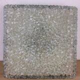 Applique carrée Holophane en verre ciselé, années 50
