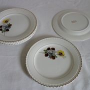 Lot de 6 assiettes à dessert Digoin modèle Veronese, années 50