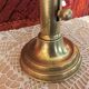 Old gold copper candle holder with pusher