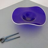 Large blue glass bowl, Czechoslovakia, 1960s