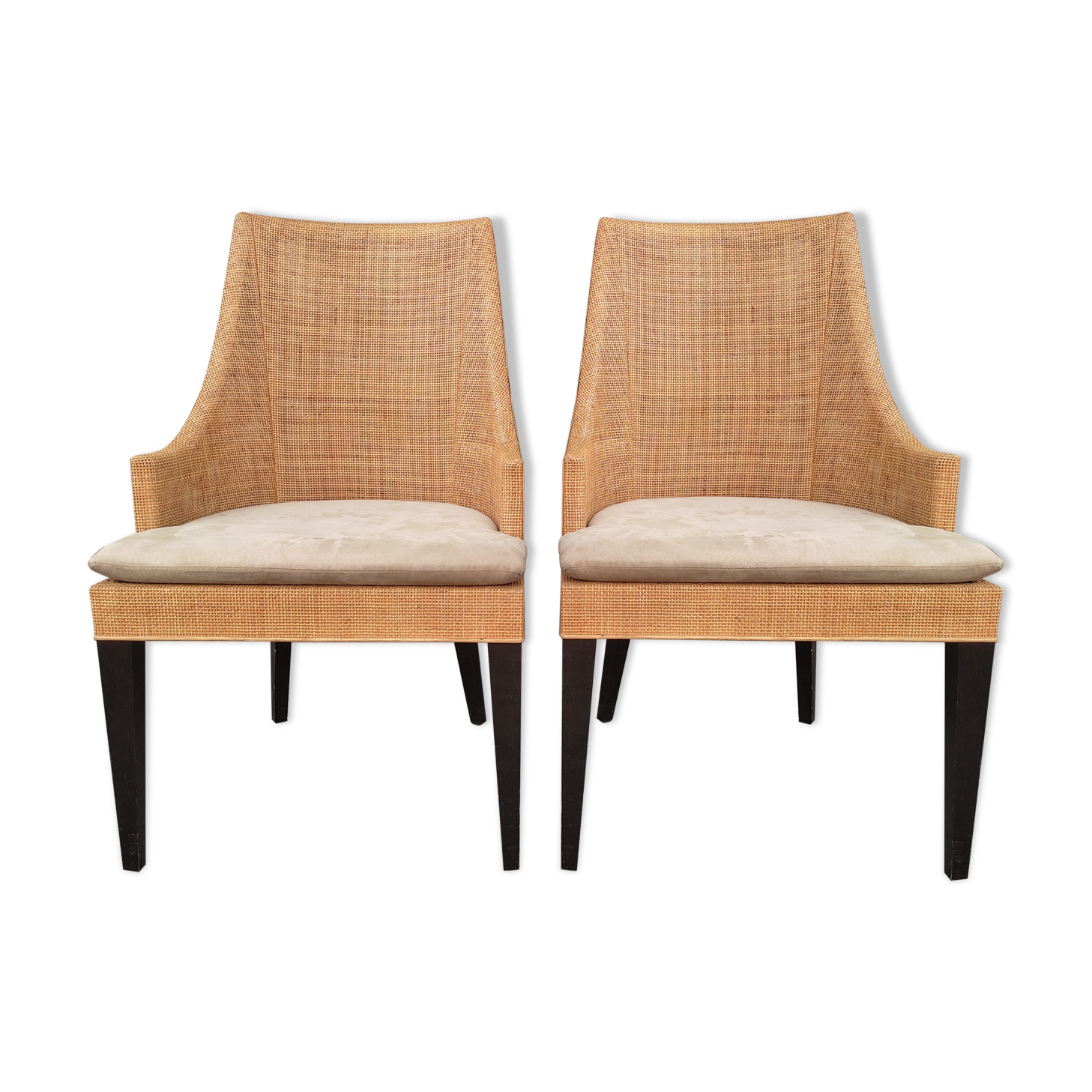 Canine rattan armchair