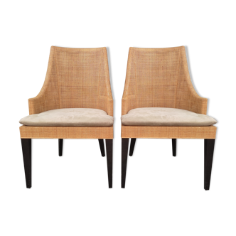 Canine rattan armchair
