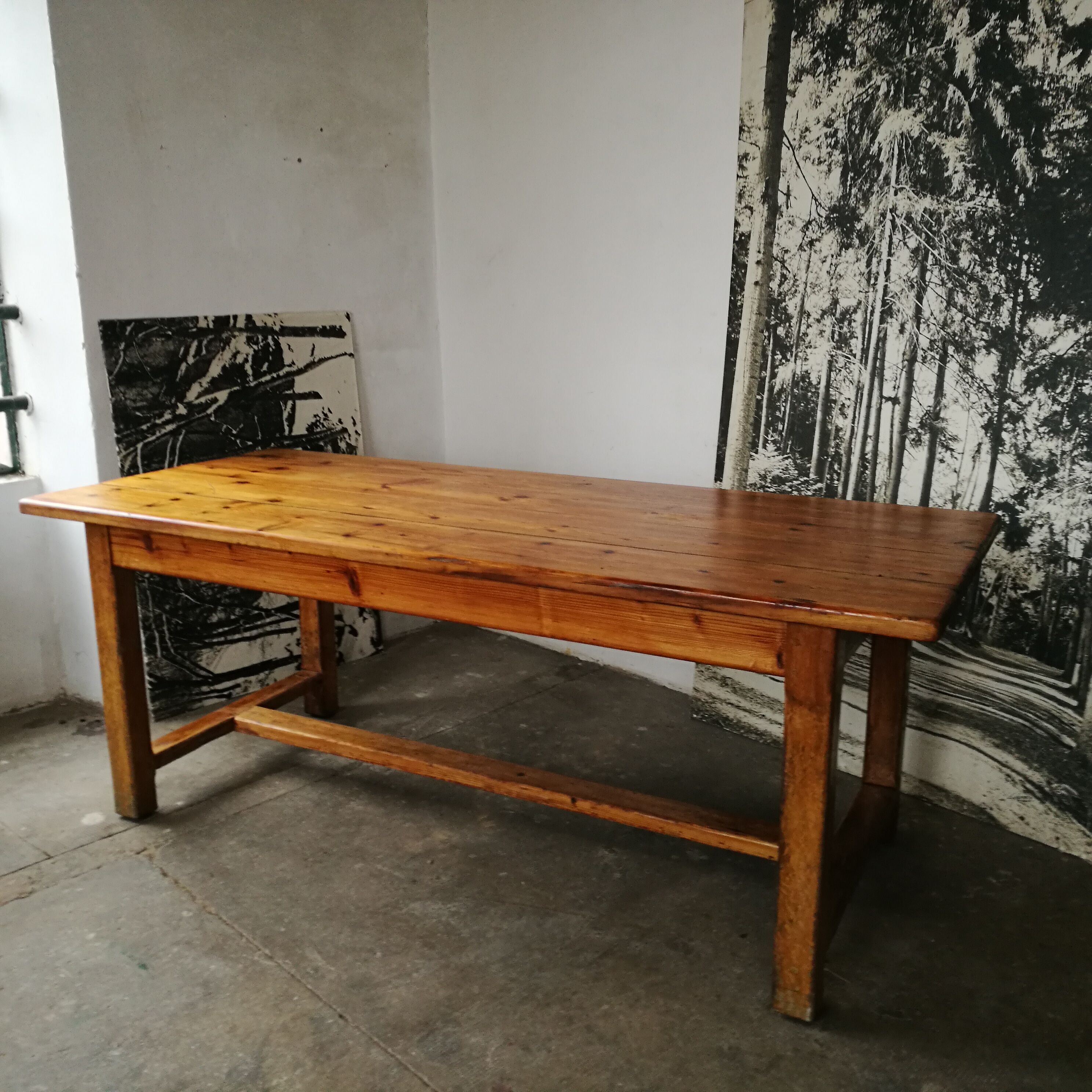 Wooden farm table