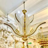 Palm model glass chandelier, Italy 1980 Venini