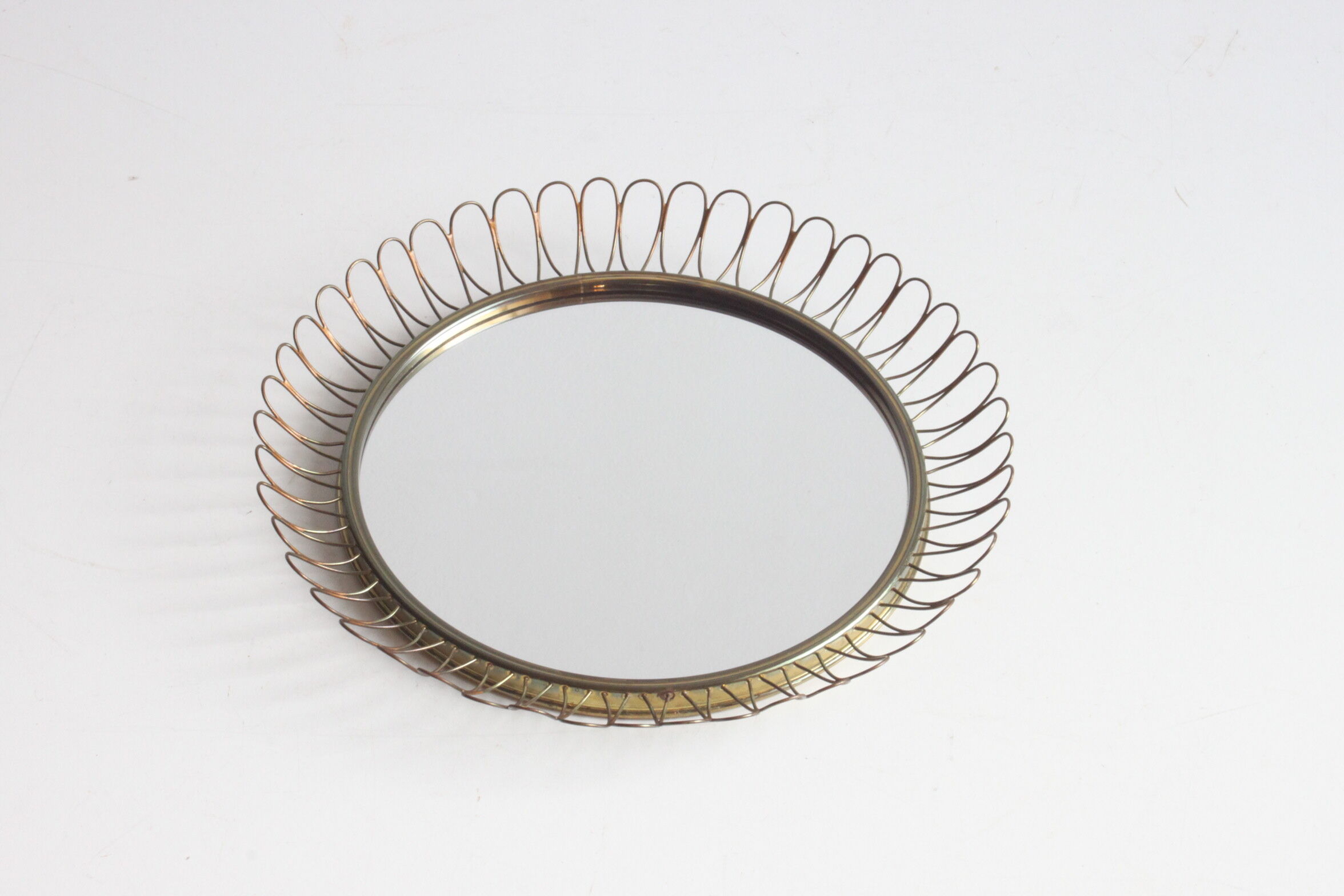Brass loops mirror by Josef Frank for Svensk Tenn, Sweden 1950s.