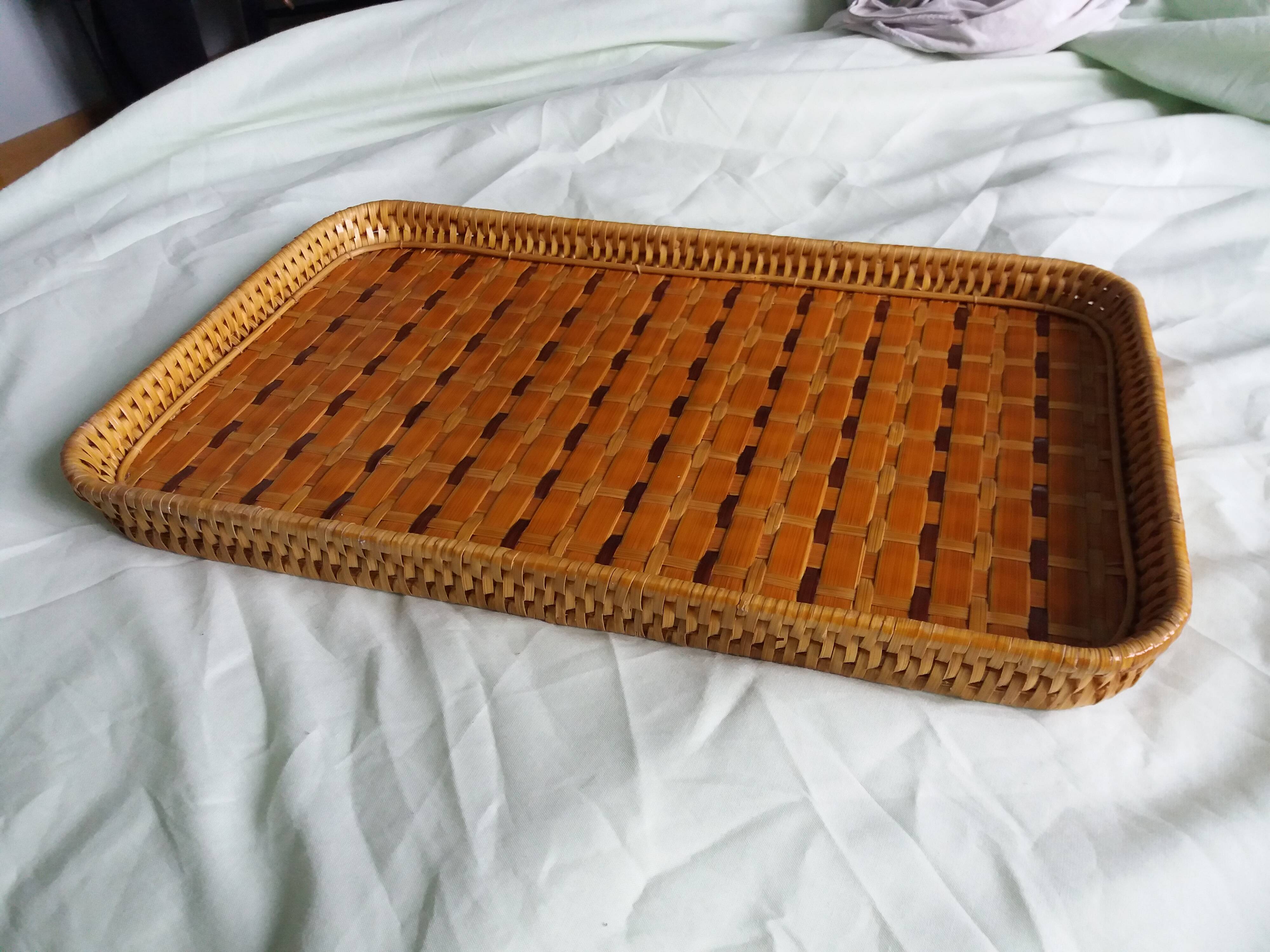 Wicker rattan tray