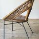 Paire de fauteuils en rotin, années 60