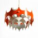 Beautiful small original 1960s Space Age metal pendant lamp by Doria