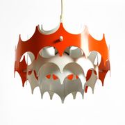 Beautiful small original 1960s Space Age metal pendant lamp by Doria