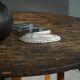 Round table with a tilting top from a 19th-century provincial French winemaker in oak.
