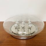 Large Bubble Glass Mushroom Flush Lamp