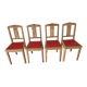 Set of 4 sculpted oak chairs – 1940s Art Deco style