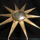Mirror sun deforming 61 cm in gold metal with gold leaf said witch