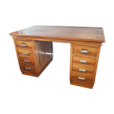 Bureau en noyer à double casiers