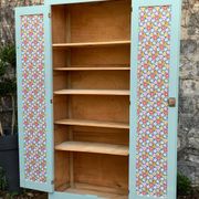 Armoire parisienne vintage bleu vert grisé