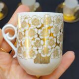 9 tasses à café et soucoupes Mira par Esteri Tomula pour Arabia Finland